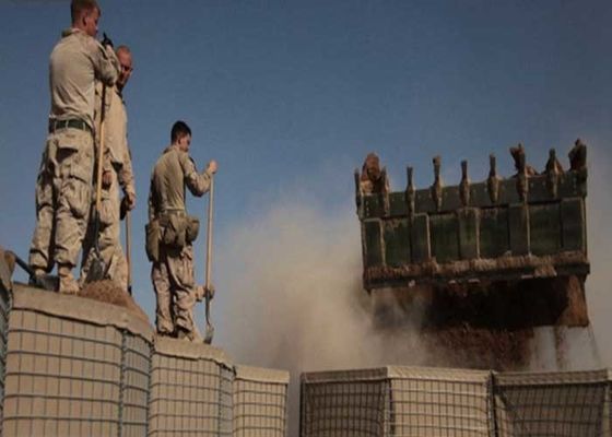 100*100 mm Galwanizowane kosze HESCO Brązowy worek Hesco